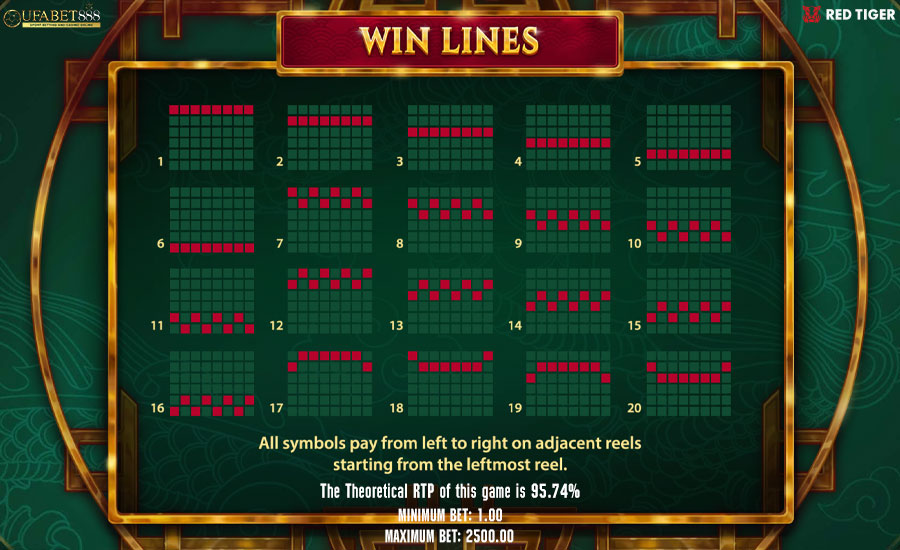 Paylines Mystic Staxx 1-20